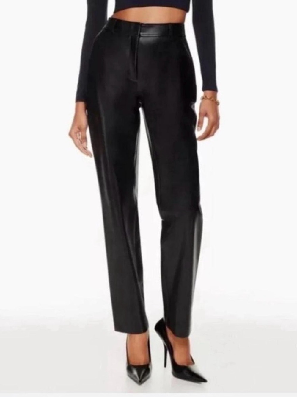Aritzia Babaton Faux Leather Straight-Leg Pants